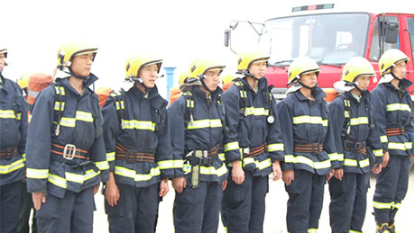 资源是我家，安全靠各人，使命消防队进行实战演练
